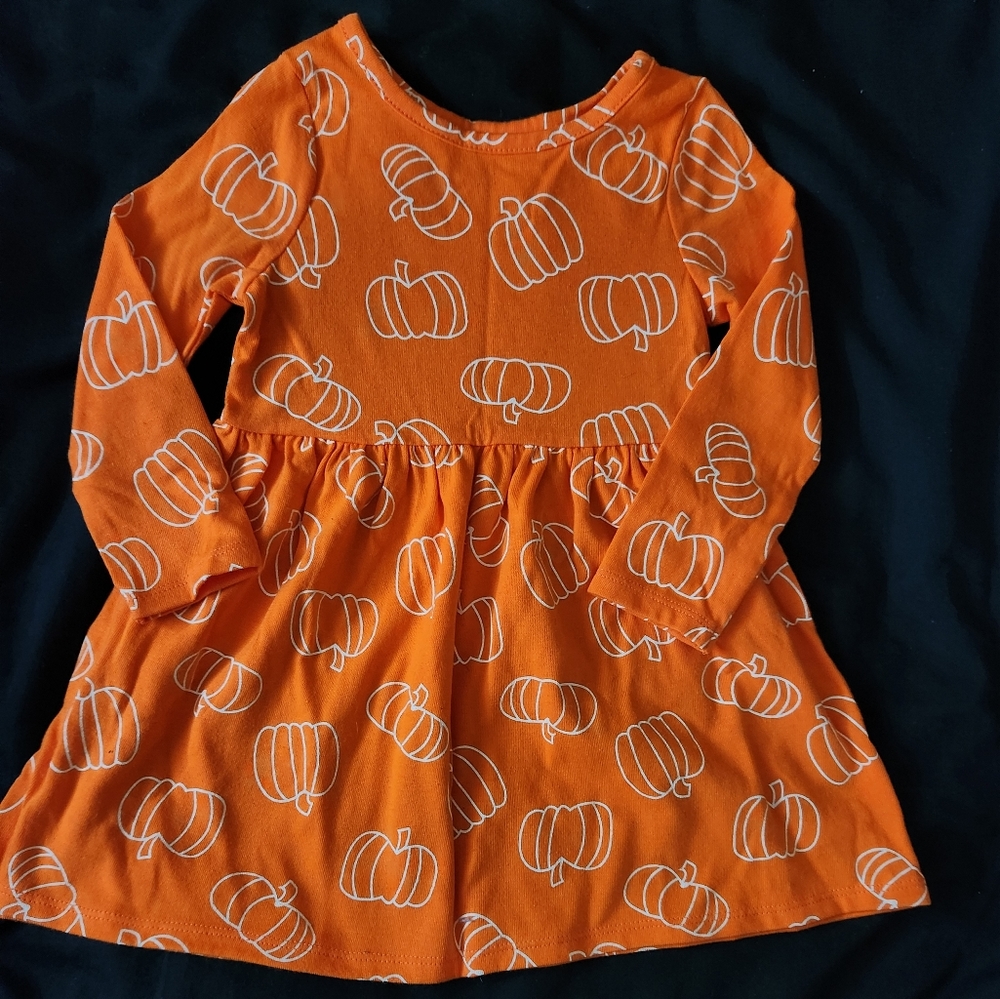 Little girls 2T long sleeve pumpkin dress